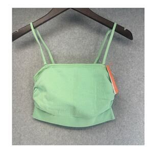Colsie Bralette Top Rouching Ribbed Removable Straps Size Small 34B 36A Mint
